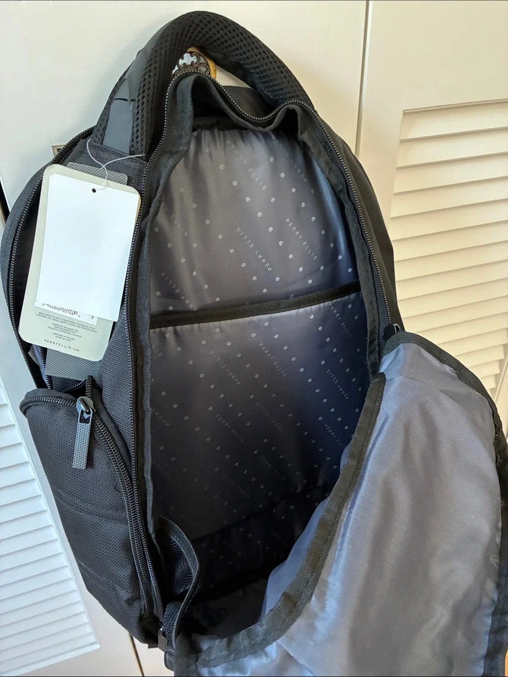 Perry Ellis Black and Gray Laptop Backpack